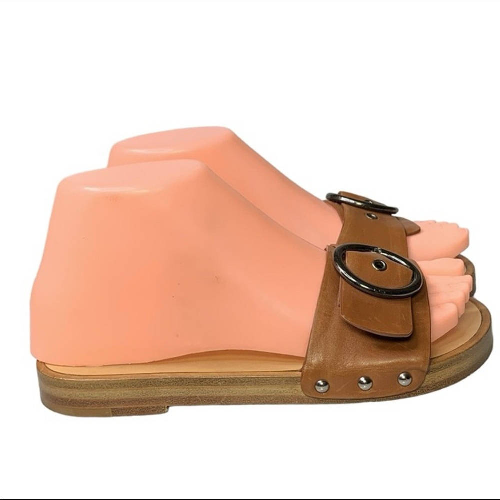 Jenni Kayne Oiled Leather Buckle Sandals Shoes Brown Women's Size 35 US 5.